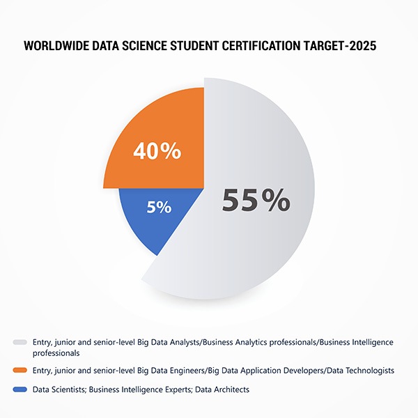 Worldwide data science student certification targets by 2025